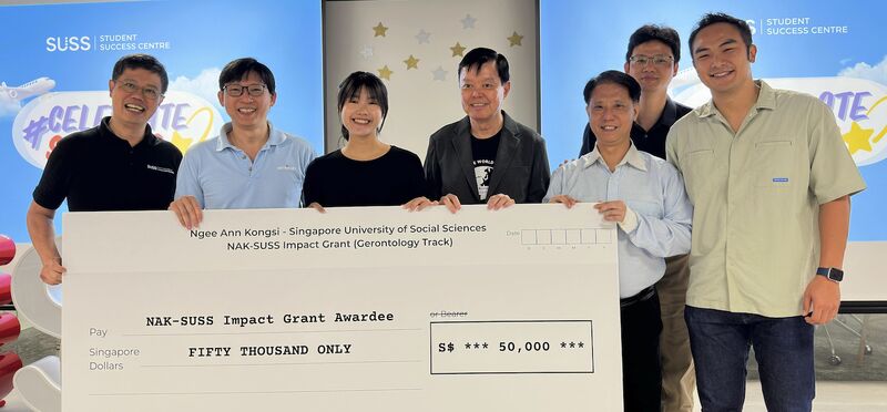 The Ngee Ann Kongsi-SUSS Impact Grant presentation with the Sentinan team.